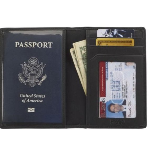 Louis N Clark RFID datablock leather passport wallet - Picture 2 of 5